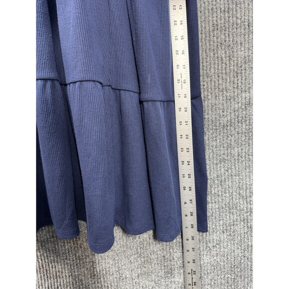 Torrid At The Knee Jersey Waffle Skater Dress Size 4X Navy Blue Tiered Crew Neck - Picture 11 of 12